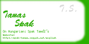 tamas spak business card